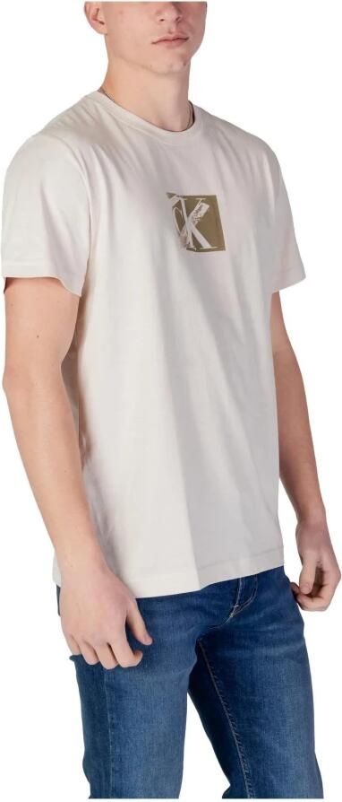 Calvin Klein Jeans Beige Print Katoenen T-shirt Ronde Hals Beige Heren - Foto 2