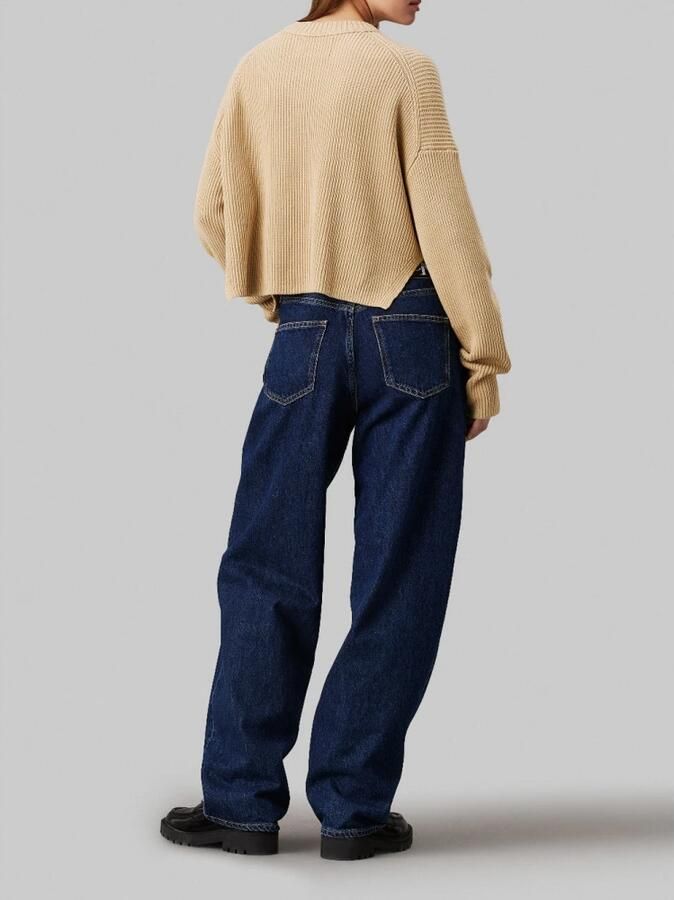 Calvin Klein Jeans Beige Crewneck Sweater met CK Monogram Beige Dames - Foto 2