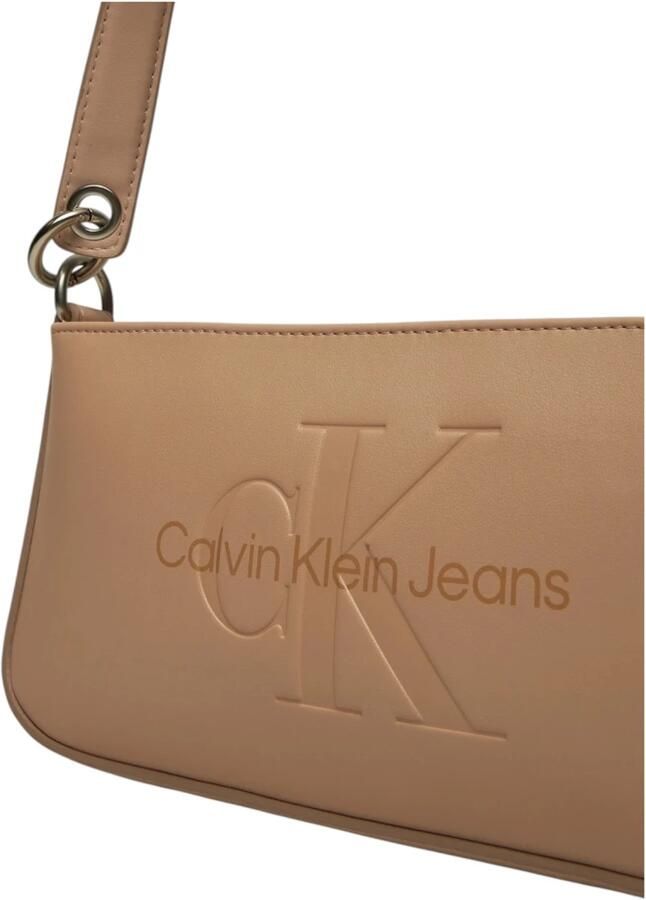 Calvin Klein Jeans Minimalistische Polyurethaan Handtas Kleine Tassen Vrouwen Beige Dames