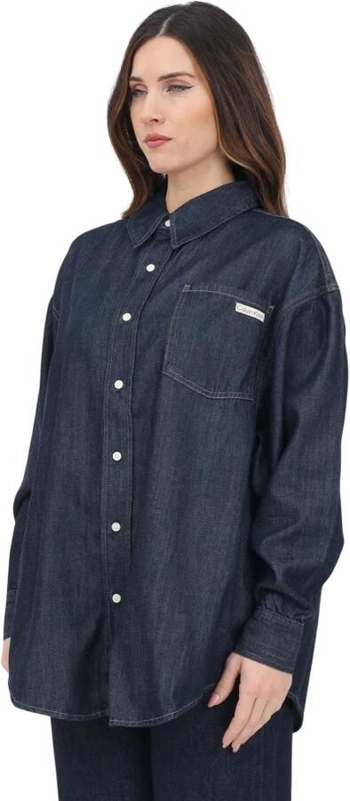 Calvin Klein Jeans Blauwe Denim Overhemd Casual Stijl Blue Dames - Foto 4