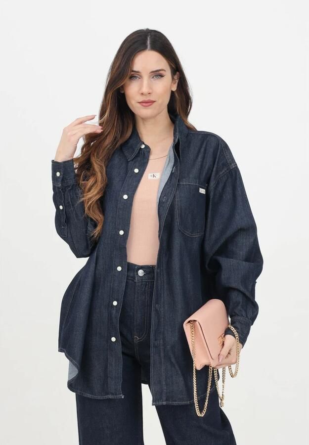 Calvin Klein Jeans Blauwe Denim Overhemd Casual Stijl Blue Dames - Foto 2