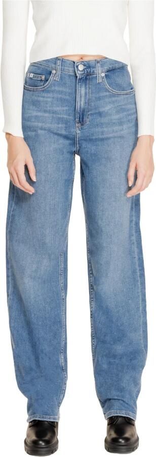 Calvin Klein Jeans Blauwe Effen Rits Jeans Vrouwen Herfst Winter Blue Dames - Foto 9
