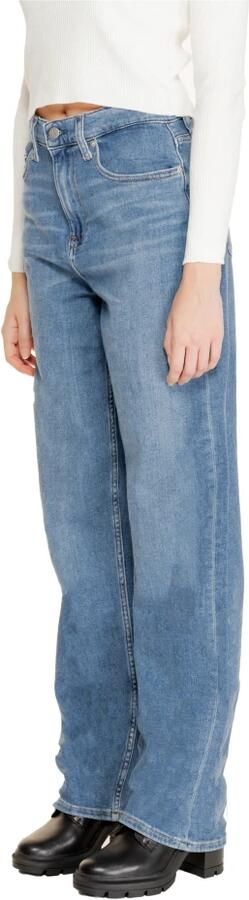 Calvin Klein Jeans Blauwe Effen Rits Jeans Vrouwen Herfst Winter Blue Dames - Foto 8