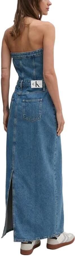 Calvin Klein Jeans Blauwe Katoenen Jurk Herfst Winter Collectie Blue Dames - Foto 2