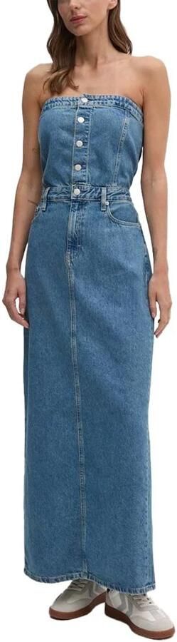 Calvin Klein Jeans Blauwe Katoenen Jurk Herfst Winter Collectie Blue Dames - Foto 3