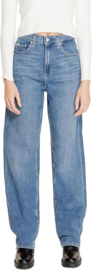 Calvin Klein Jeans Blauwe Effen Rits Jeans Vrouwen Herfst Winter Blue Dames - Foto 6