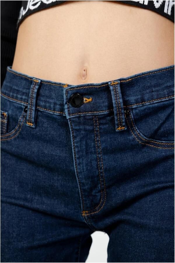 Calvin Klein Jeans Blauwe Jeans met Rits en Knoopsluiting Blue Dames