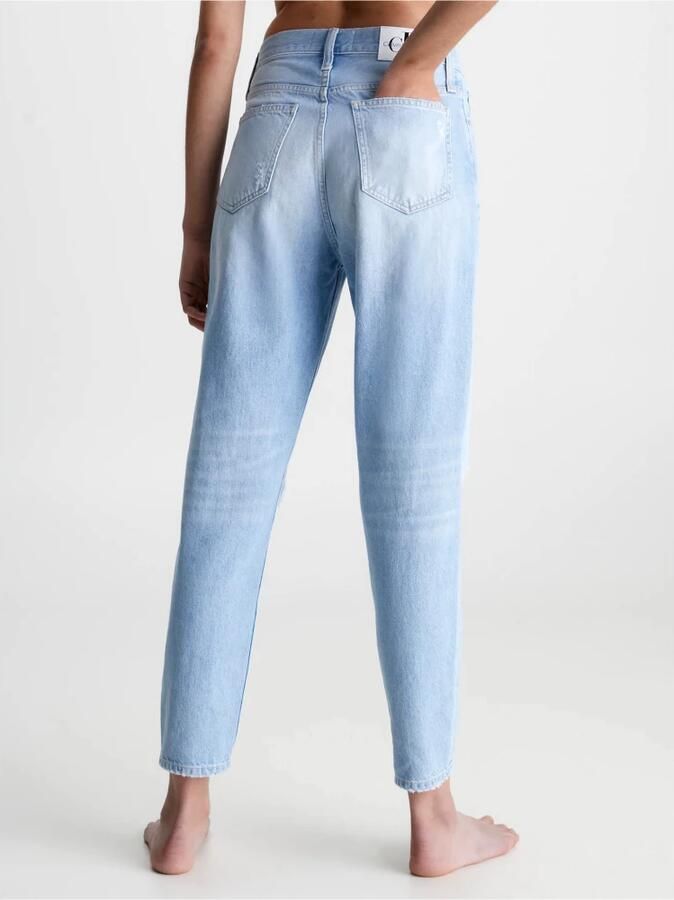 Calvin Klein Dames Gewassen 5-Pocket Jeans met Versleten Effect Blauw Dames - Foto 2