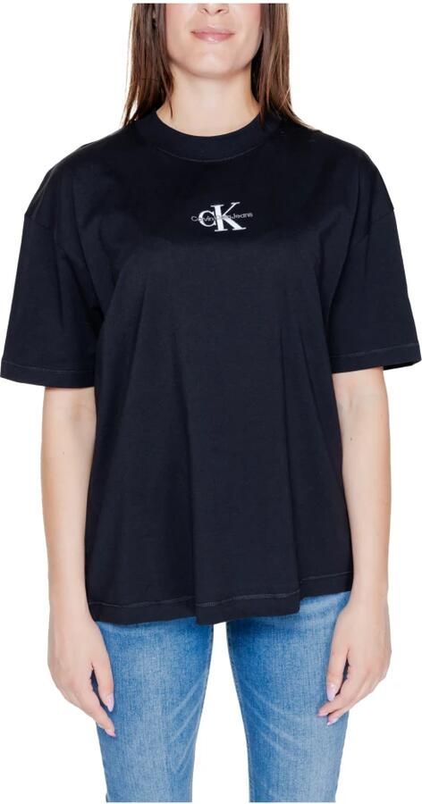 Calvin Klein Jeans Boyfriend T-shirt Herfst Winter Collectie 100% Katoen Black Dames - Foto 5