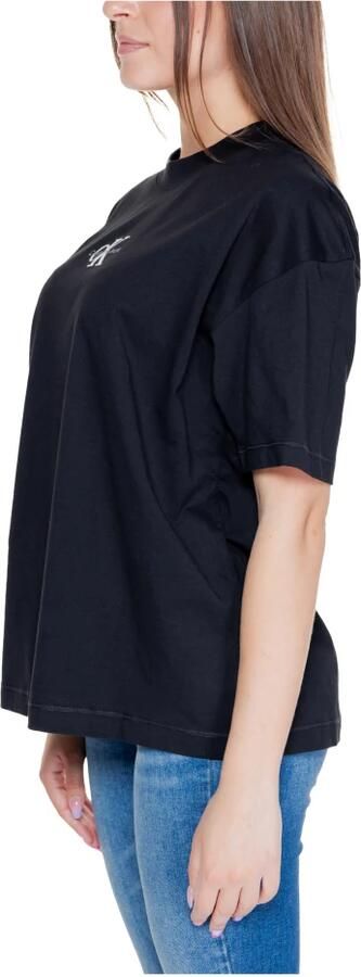 Calvin Klein Jeans Boyfriend T-shirt Herfst Winter Collectie 100% Katoen Black Dames - Foto 4
