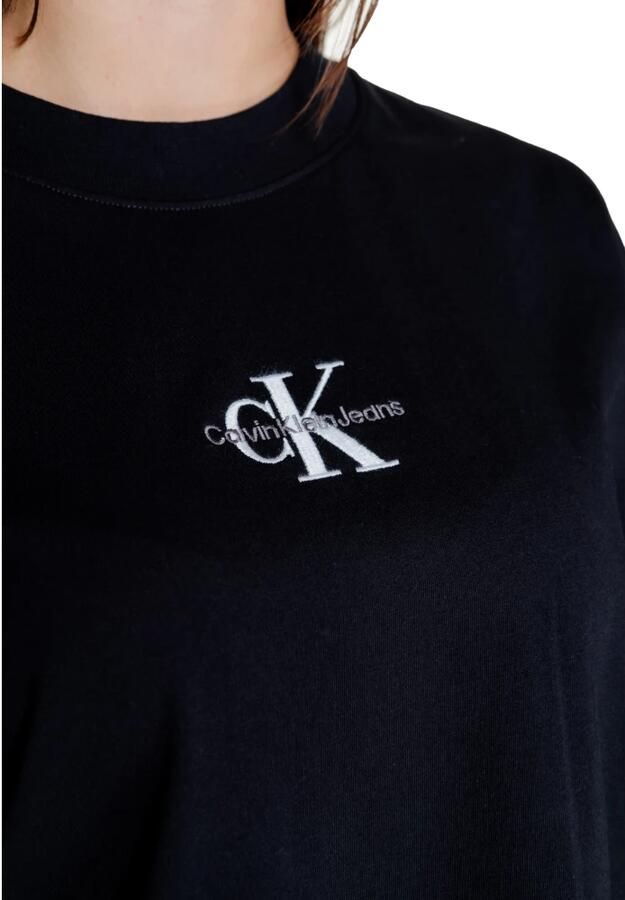 Calvin Klein Jeans Boyfriend T-shirt Herfst Winter Collectie 100% Katoen Black Dames