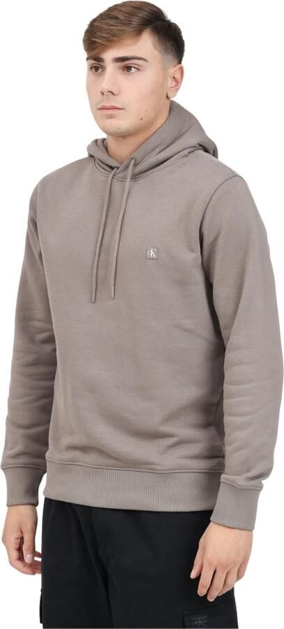 Calvin Klein Jeans Bruine Hoodie Heren Casual Logo Brown Heren - Foto 3