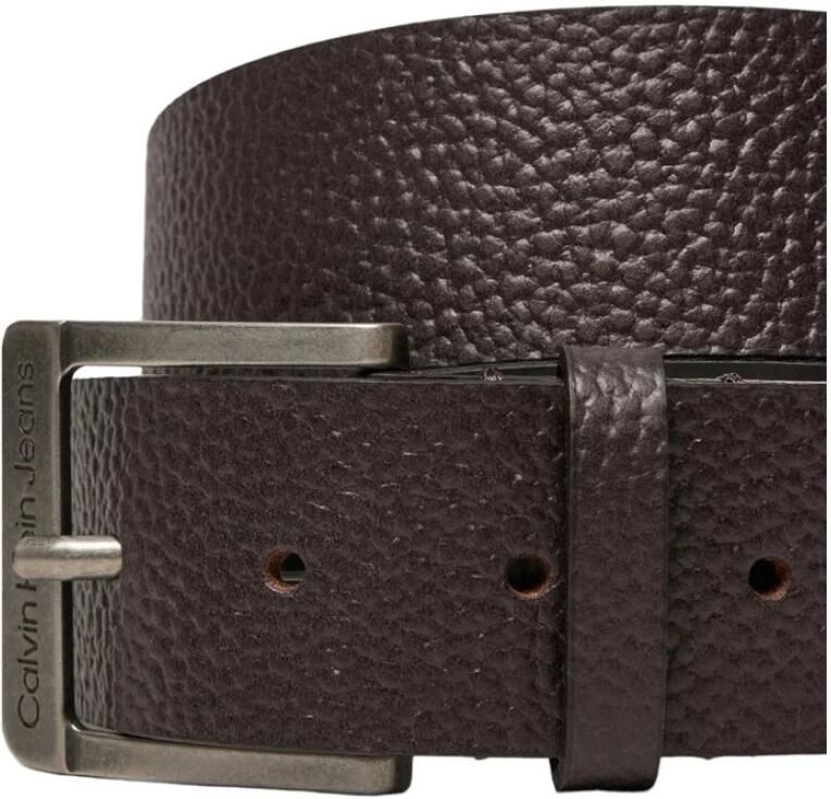 Calvin Klein Jeans Klassieke Leren Riem Herfst Winter Collectie Brown Heren