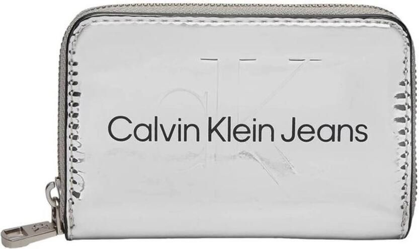 Calvin Klein Jeans Compacte Polyurethaan Kleine Portemonnee Collectie Gray Dames - Foto 3