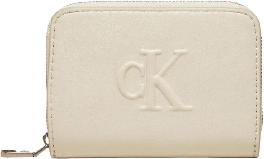Calvin Klein Jeans Deboss ritsportemonnee Herfst Winter collectie Beige Dames - Foto 4
