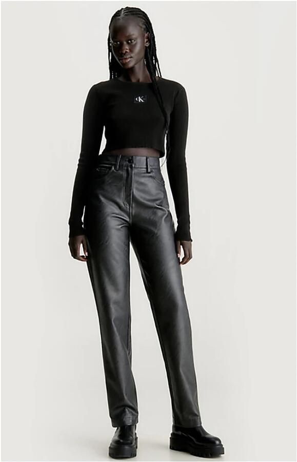 Calvin Klein Imitatieleren broek FAUX LEATHER HIGH RISE STRAIGHT - Foto 6