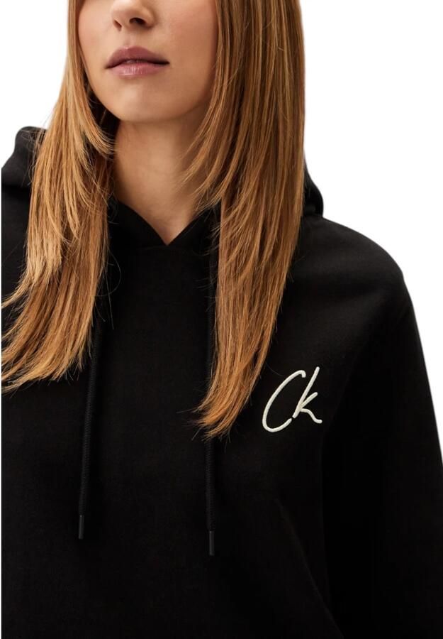 Calvin Klein Jeans Geborduurde CK Regul Sweater Black Dames