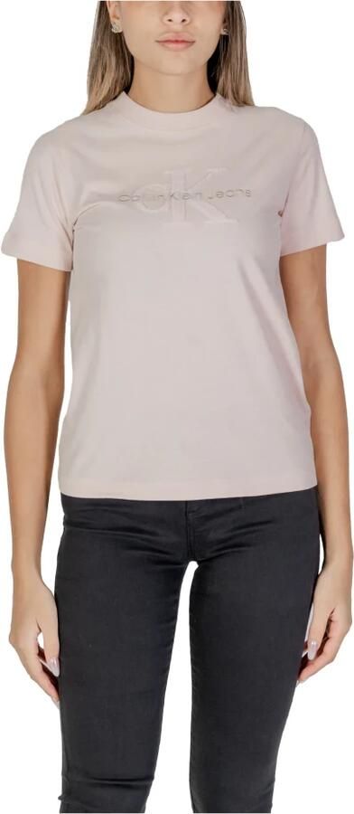 Calvin Klein Jeans Geborduurde Tee Model Roze Elegant T-Shirt Pink Dames - Foto 4