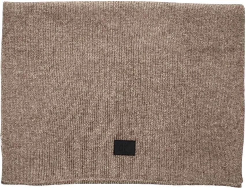 Calvin Klein Jeans Geribbeld Acryl Blend Sjaal Brown Heren - Foto 2