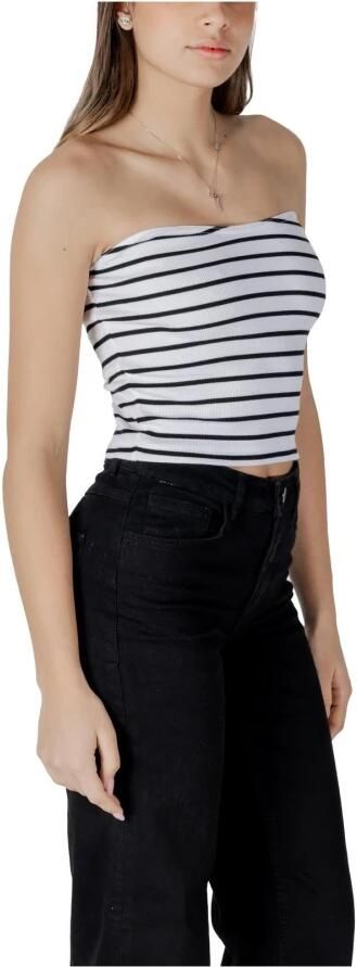 Calvin Klein Jeans Gestreepte Mouwloze Katoenen Top White Dames - Foto 2