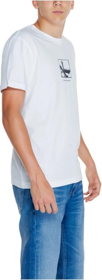 Calvin Klein Jeans Witte Ronde Hals T-shirt Mannen Herfst Winter White Heren - Foto 3