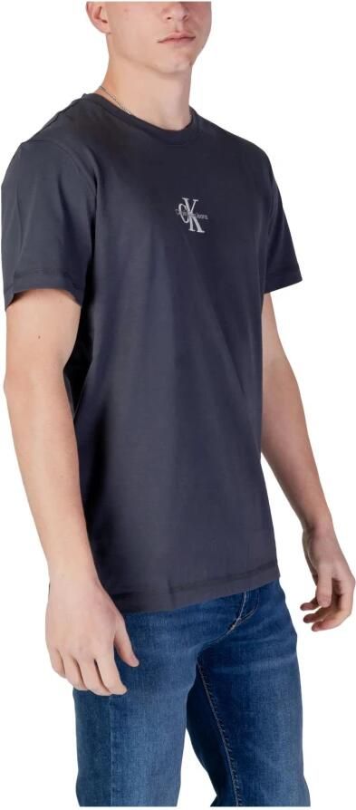 Calvin Klein Jeans Grijze Katoenen T-shirt met Ronde Hals Gray Heren