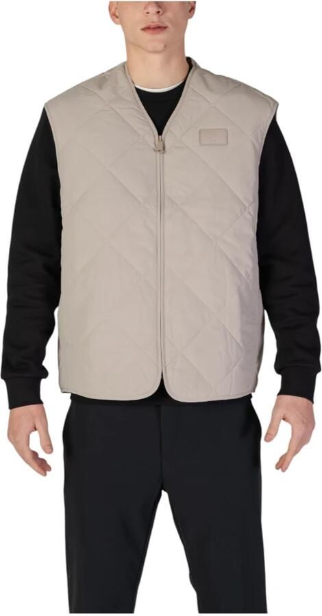 Calvin Klein Jeans Grijze Nylon V-Hals Gilet met Rits Gray Heren - Foto 3