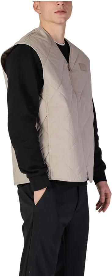 Calvin Klein Jeans Grijze Nylon V-Hals Gilet met Rits Gray Heren