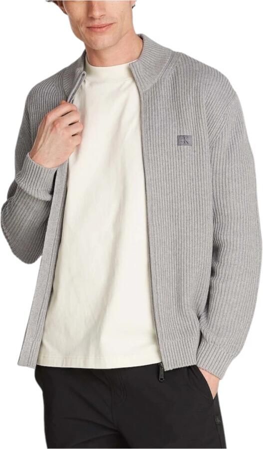 Calvin Klein Jeans Grijze Zip-Up Katoenen Vest Gray Heren - Foto 2