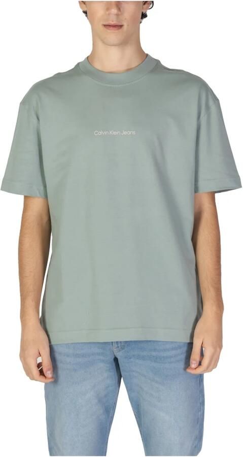 Calvin Klein Jeans Groen Katoenen Heren T-shirt Herfst Winter Green Heren