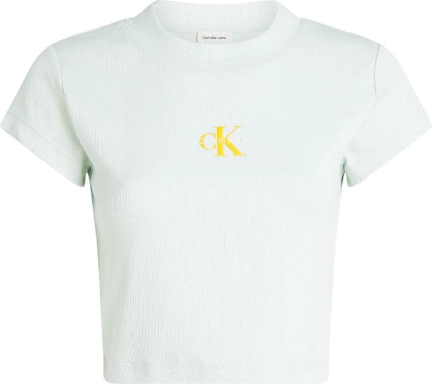 Calvin Klein Jeans Groene Ronde Hals T-Shirt voor Vrouwen Green Dames