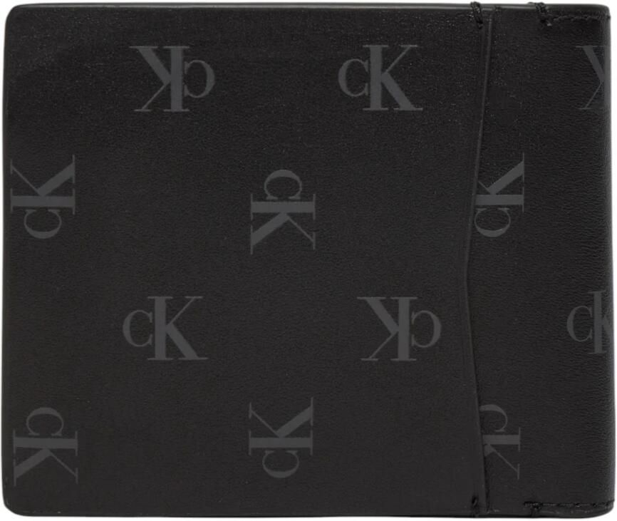 Calvin Klein Jeans Heren lederen bifold portemonnee met muntvak Black Heren