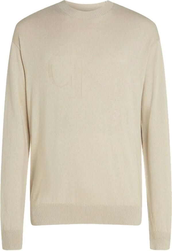 Calvin Klein Beige Sweater Ronde Hals Elastische Manchetten Beige Heren - Foto 6