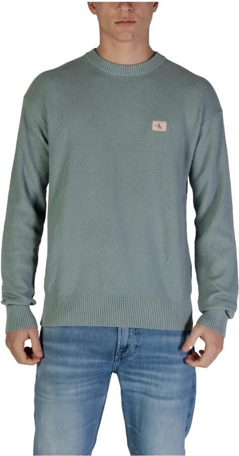 Calvin Klein Jeans Groene Gebreide Trui Lange Mouw Ronde Hals Green Heren - Foto 9