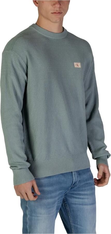 Calvin Klein Jeans Groene Gebreide Trui Lange Mouw Ronde Hals Green Heren - Foto 3