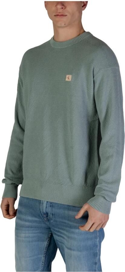 Calvin Klein Jeans Groene Gebreide Trui Lange Mouw Ronde Hals Green Heren - Foto 4