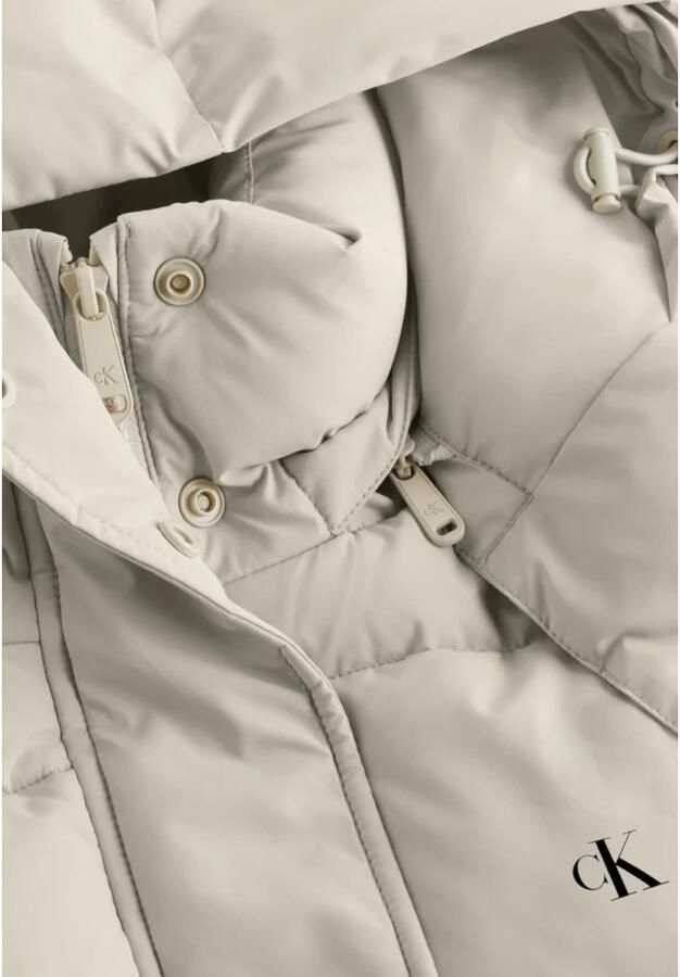 Calvin Klein Jeans Beige Coltrui Zip-Up Jack met Capuchon Beige Dames