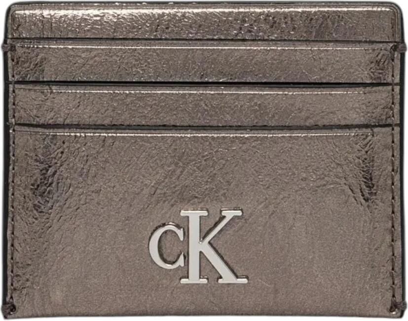 Calvin Klein Jeans Grijze Effen Polyurethaan Damesportemonnee Gray Dames - Foto 3