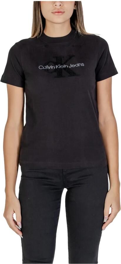 Calvin Klein Jeans Zwart Print Ronde Hals T-Shirt Vrouwen Black Dames - Foto 4