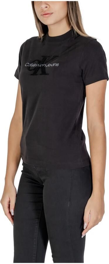 Calvin Klein Jeans Zwart Print Ronde Hals T-Shirt Vrouwen Black Dames - Foto 5