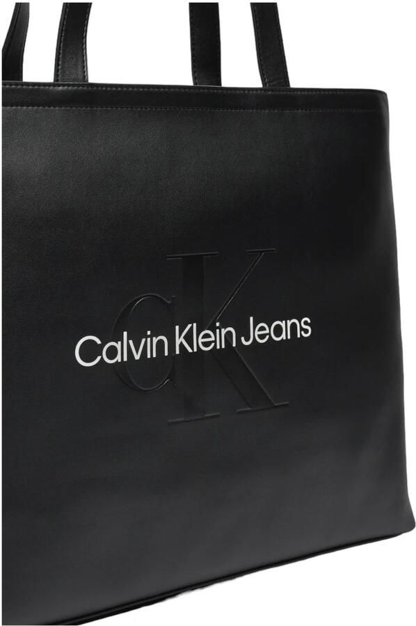 Calvin Klein Jeans Stijlvolle Tote Tas met Ritssluiting Black Dames - Foto 4