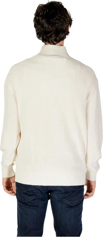 Calvin Klein Jeans Hoge Steek Trui Collectie Herfst Winter Beige Heren