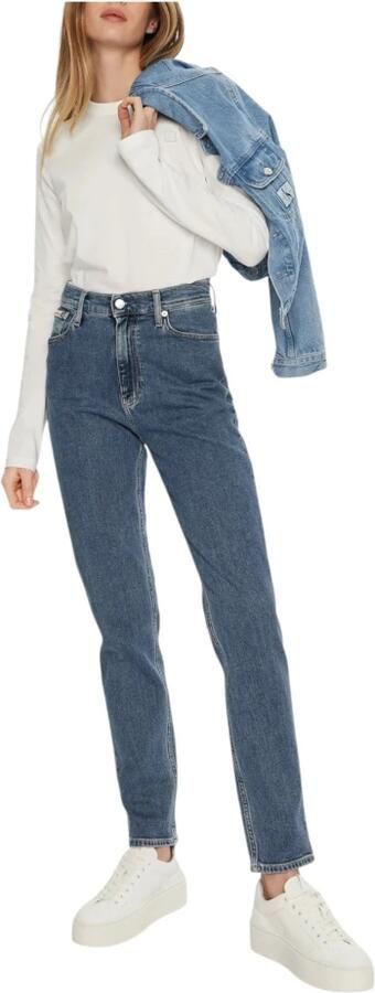 Calvin Klein Jeans Hoge Taille Mom Fit Jeans Blue Dames - Foto 2