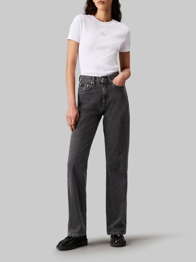 Calvin Klein Jeans High Rise Straight Jeans in Denim Grey Gray Dames - Foto 3