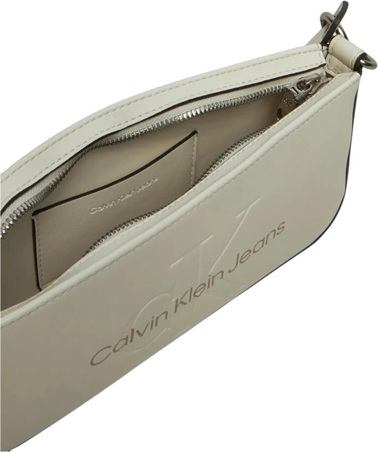 Calvin Klein Jeans Witte Polyurethaan Dames Handtas Lente Zomer Collectie White Dames