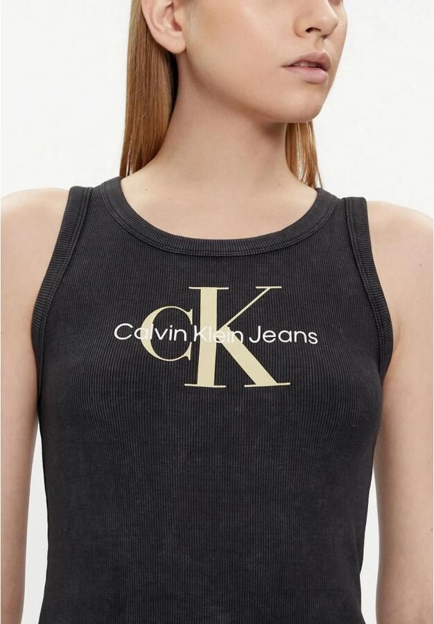 Calvin Klein Jeans Korte Jurk Lente Zomer Collectie Black Dames