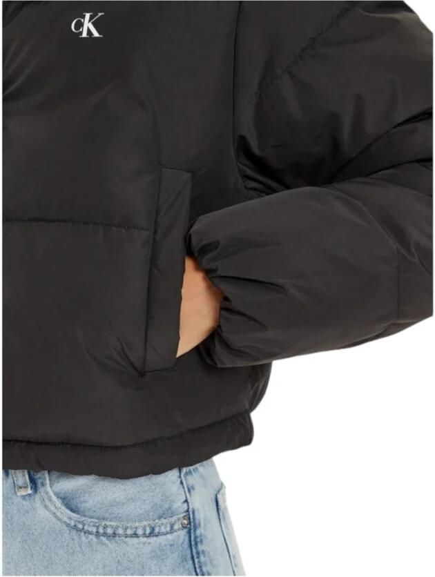 Calvin Klein Jeans Zwarte Turtleneck Zip-Up Jas met Zakken Black Dames - Foto 2