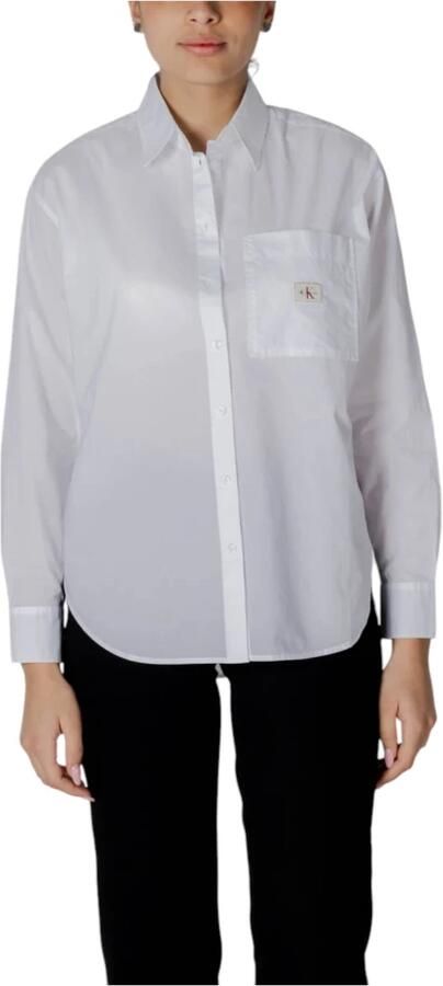 Calvin Klein Jeans Lange katoenen damesoverhemden collectie White Dames - Foto 10
