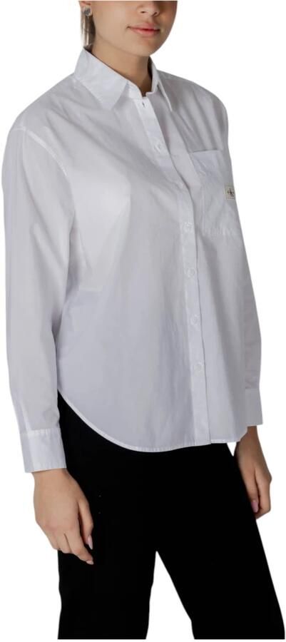 Calvin Klein Jeans Lange katoenen damesoverhemden collectie White Dames - Foto 7