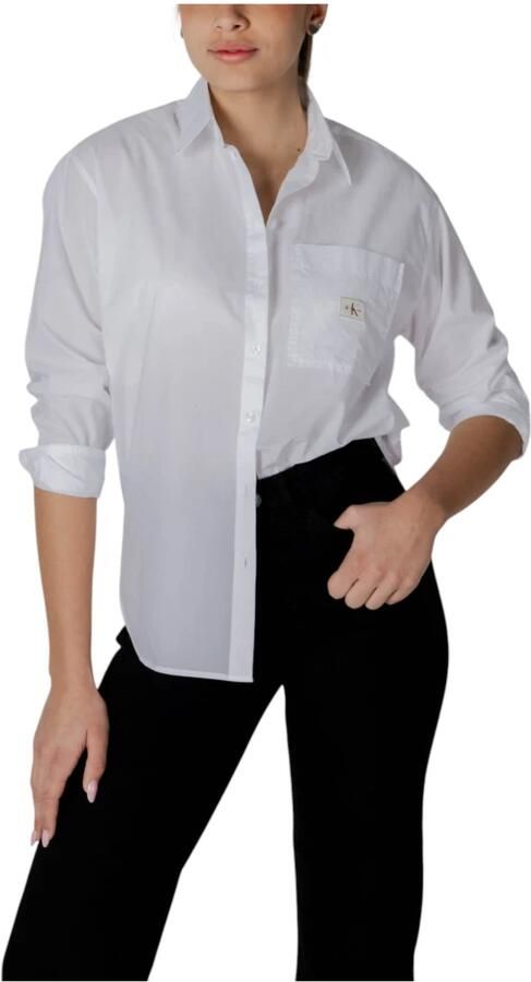 Calvin Klein Jeans Lange katoenen damesoverhemden collectie White Dames - Foto 6